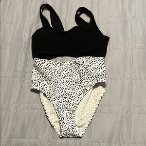 Black and White Polka Dot Swimsuit